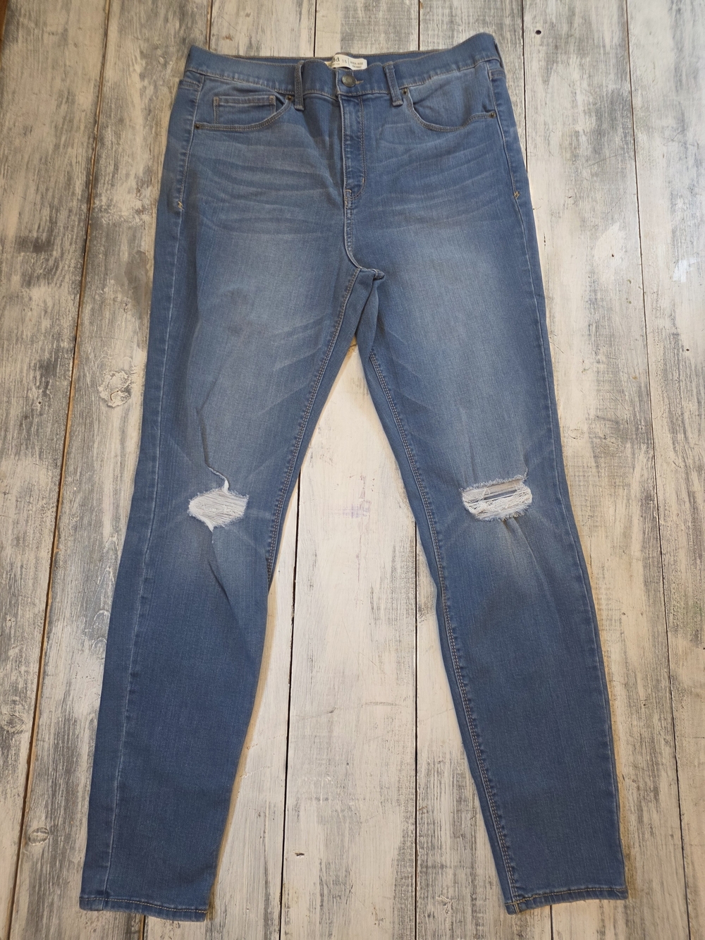 Mudd Women's Blue Distressed High Rise Skinny Jeans sz 15